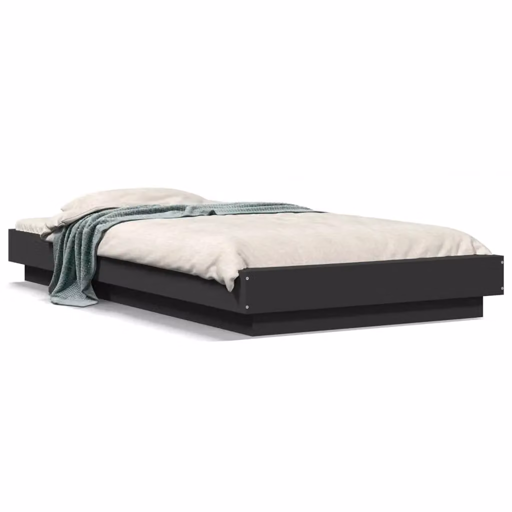 Berkfield Home Single Bed Frame in Black, W/D/H: 90 x 190 cm – 2