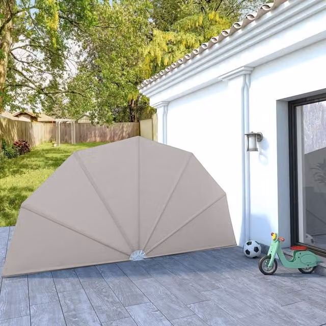 Berkfield Home Collapsible Terrace Side Awning in Beige, 200 cm
