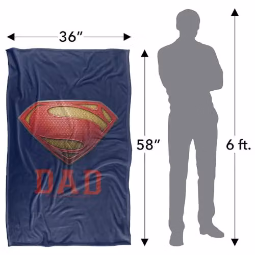 Warner Bros. Man of Steel Dad of Steel Super Soft Fleece Throw Blanket, Multicolour – 4
