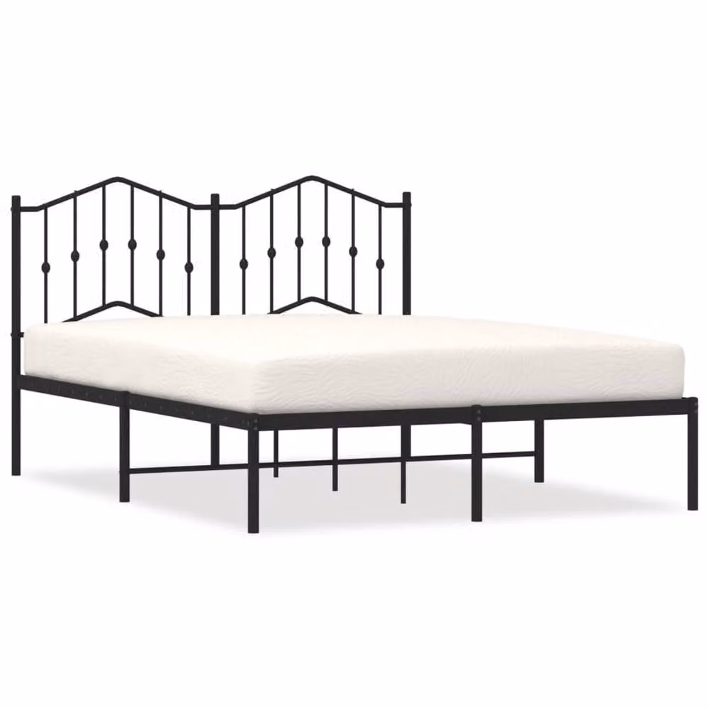 Berkfield Home Metal Bed Frame with Headboard in Black, W/D/H: 150 x 200 cm – 2