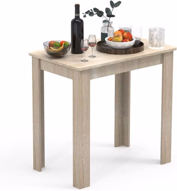 VCM Rectangular Wooden Dining Table in Brown and Beige, W: 80 cm, D: 50 cm, H: 76 cm