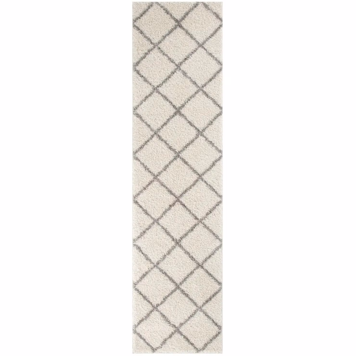 THE RUGS Moroccan Soft High Pile Shaggy Diamond Rug, Off-White, W: 180 cm, L: 270 cm – 3