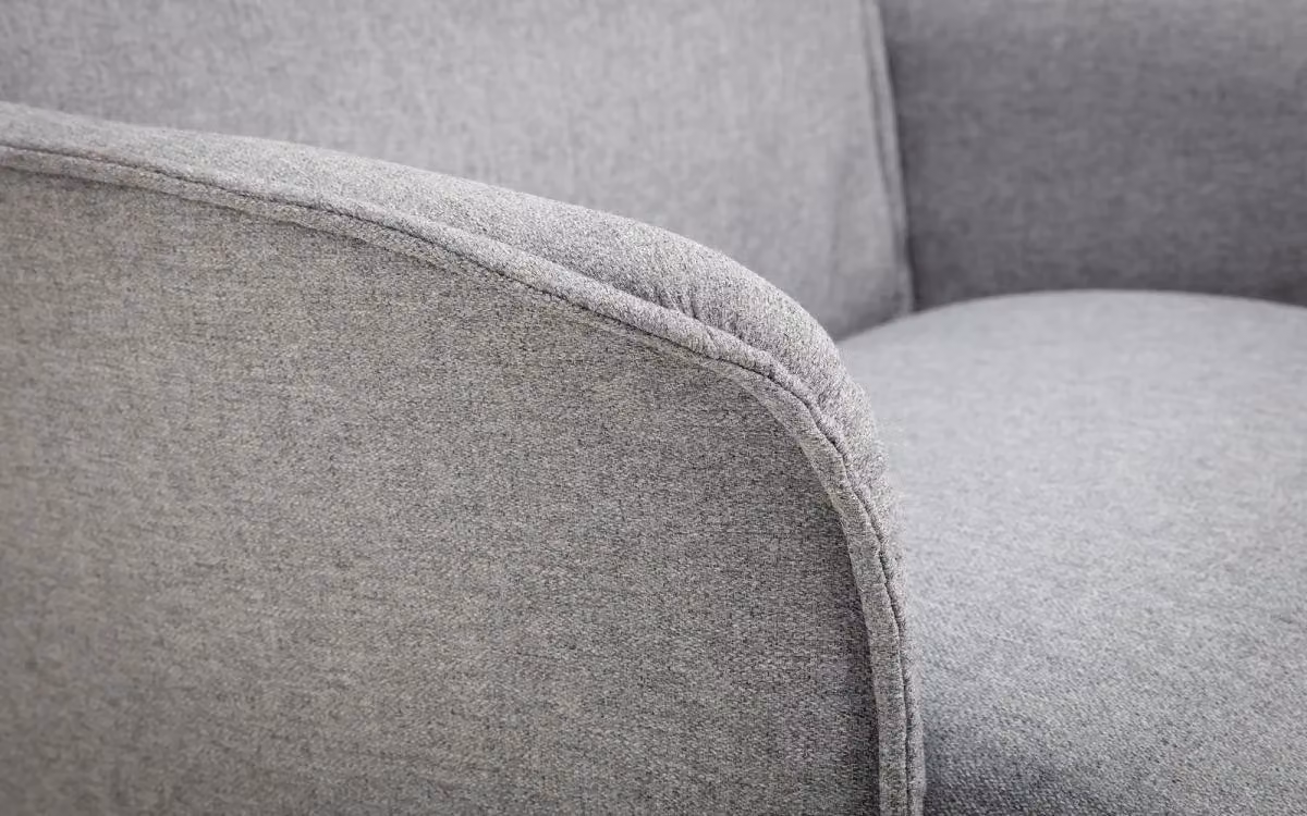 Ashfield Grey Linen Recliner and Ottoman with Chrome Metal Base – 4