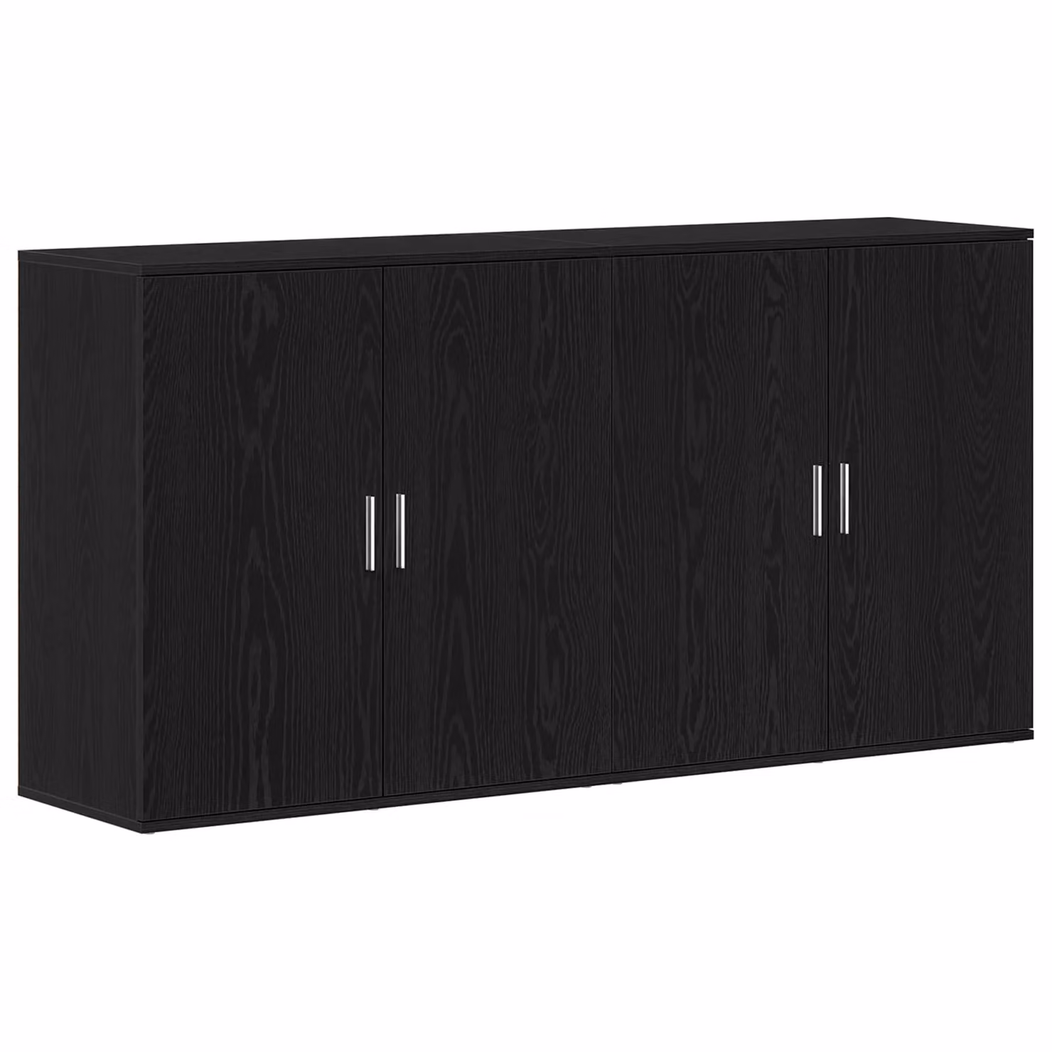 Berkfield Home Set of 2 Black Oak Sideboards in Engineered Wood, W: 79 cm, D: 38 cm, H: 80 cm – 2
