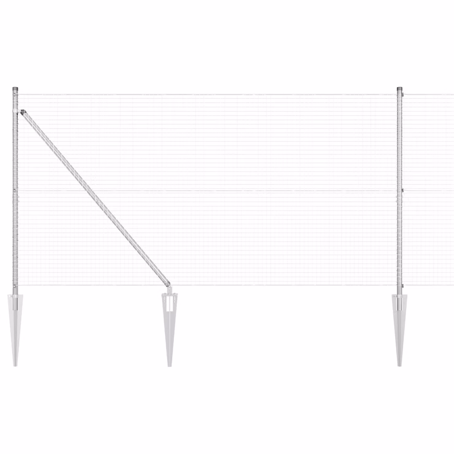 Berkfield Home Galvanised Steel Welded Wire Fence with 13 Spike Posts, Silver, 2 x 25 m – 2