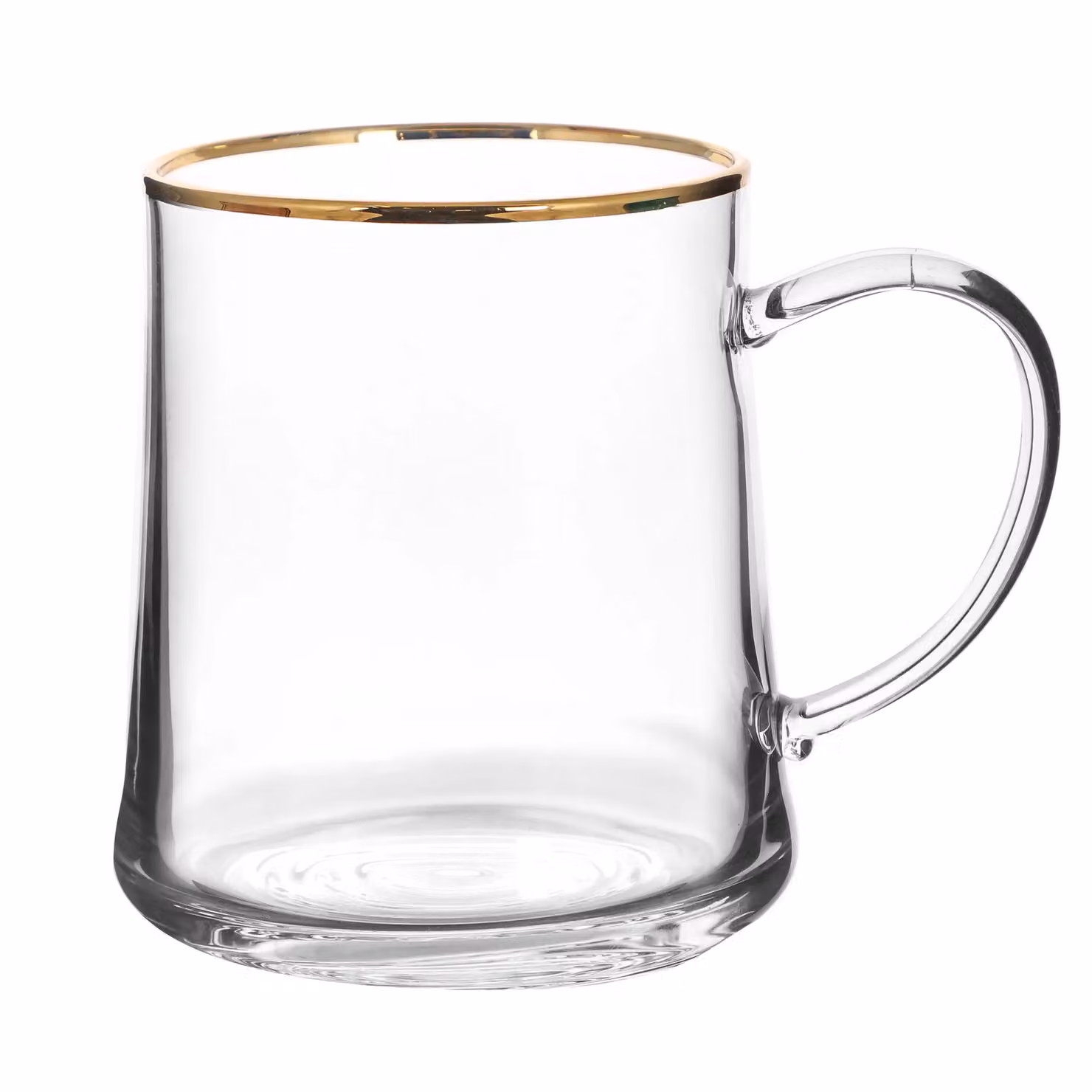 Dibor Set of 4 Gold Rimmed Clear Glass Tea and Coffee Mugs – 2