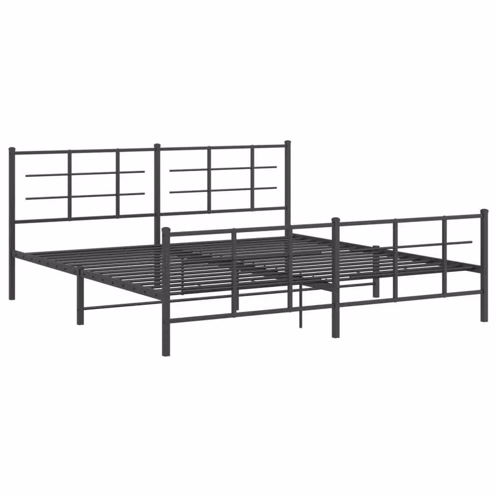 Berkfield Home Modern Metal Bed Frame with Footboard, Black, 193 x 203 cm – 3