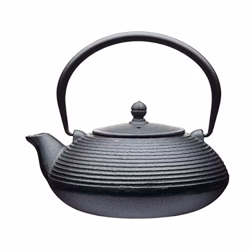 La Cafetiere Cast Iron Japanese Teapot with Infuser Basket, Black – 1