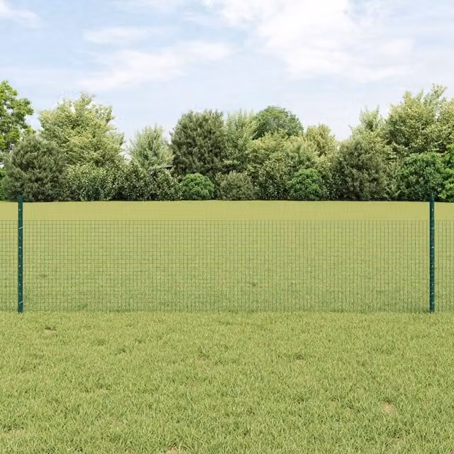 Berkfield Home Green PVC Coated Metal Chicken Wire Fence Set of 2, W: 0.5 m, L: 25 m