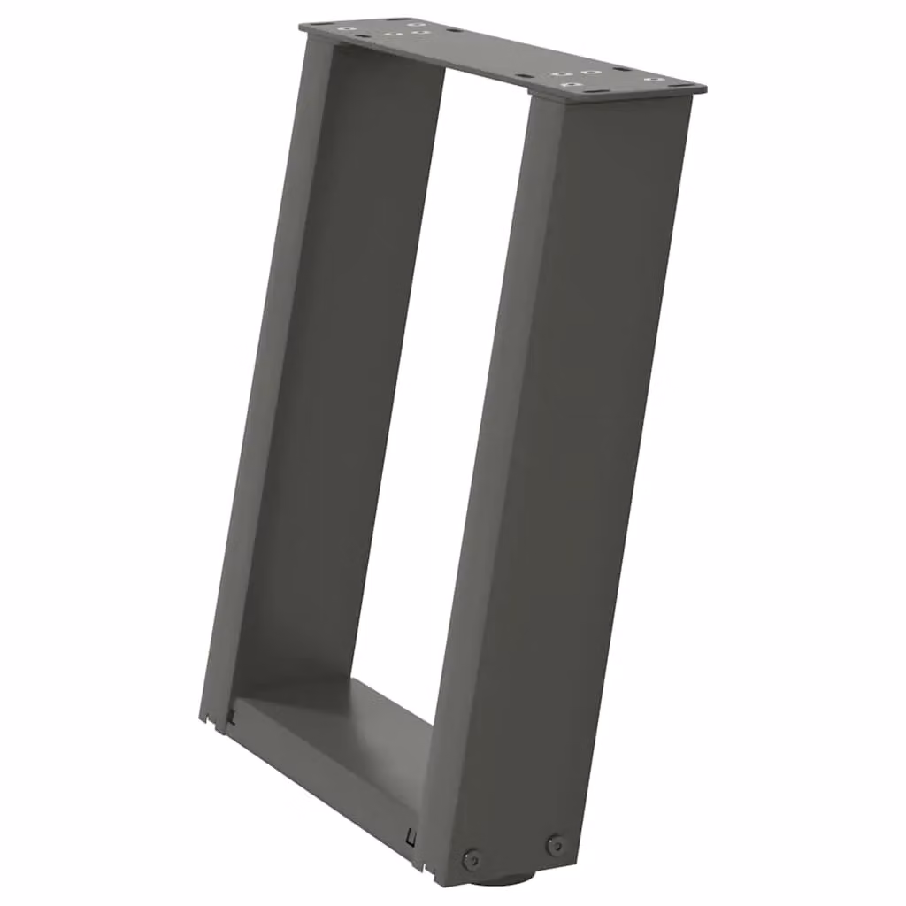 Berkfield Home U-Shaped Coffee Table Legs, 2 Pieces, Anthracite Black Steel, W: 28 cm, H: 42-43 cm – 2