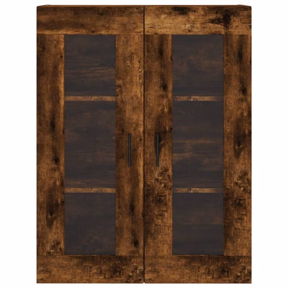 Berkfield Home Smoked Oak Highboard in Brown with Glass Doors, W/D/H: 69.5 x 34 x 180 cm – 4