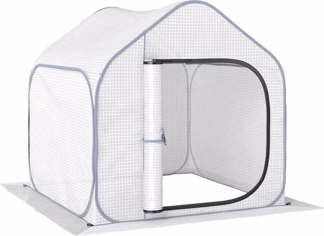 Outsunny White Pop-Up Greenhouse, W: 150 cm, D: 148 cm