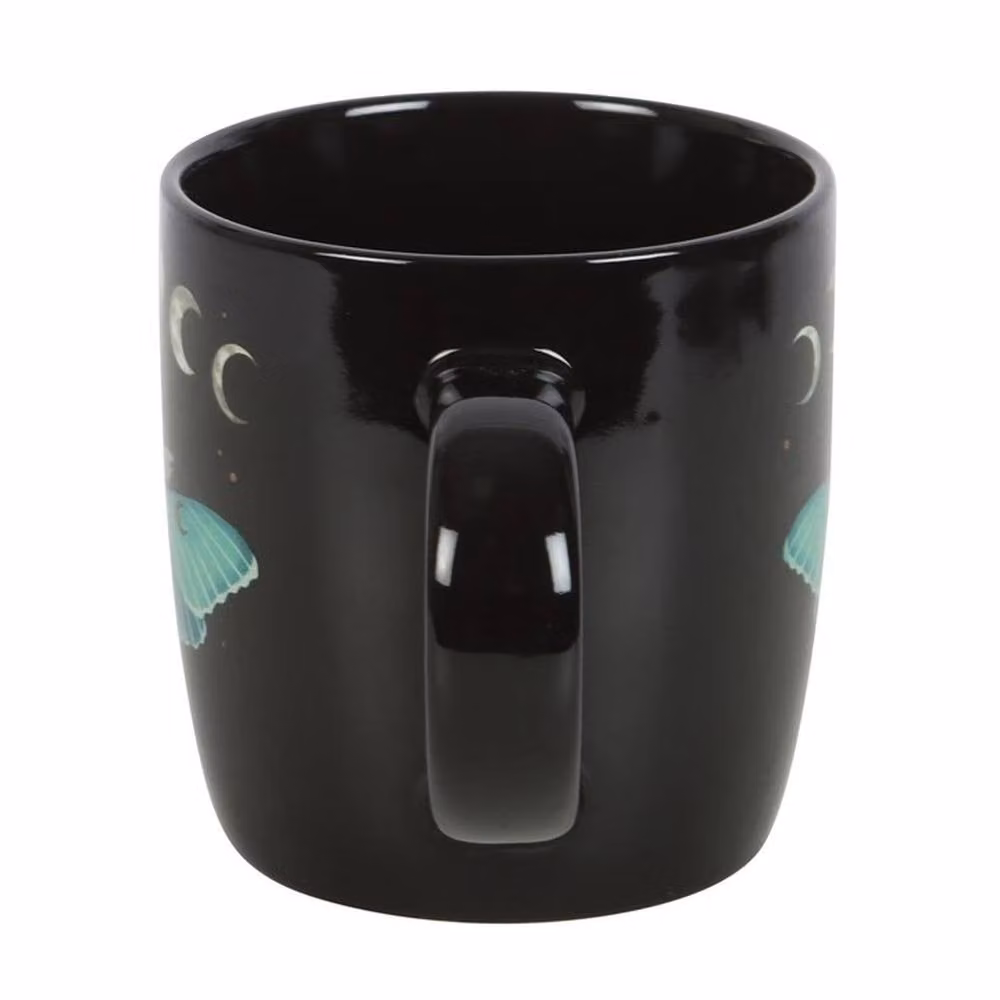 Uniqueful Luna Moth Ceramic Mug in Black, 340ml – 2