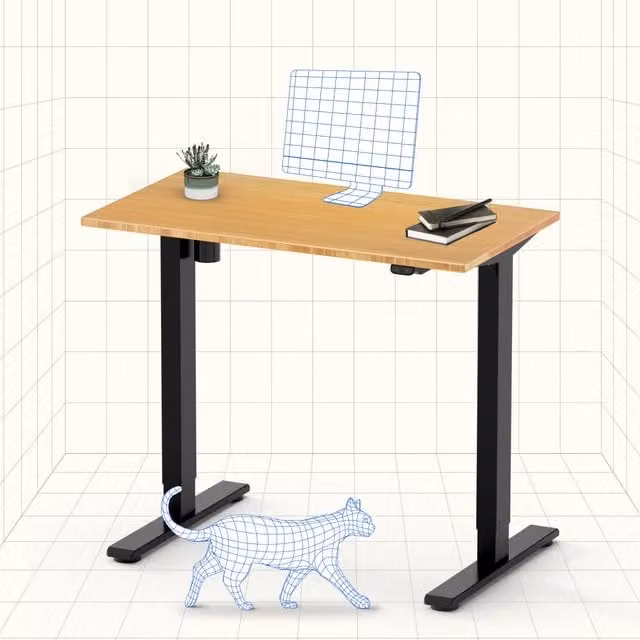 FlexiSpot EG1 Electric Height Adjustable Ergonomic Standing Desk for Home Office, Study or Gaming, Black