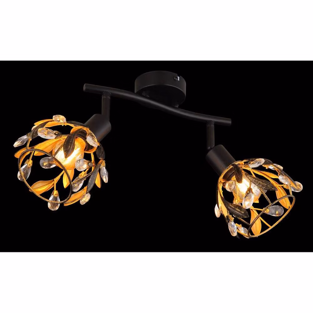 Netlighting Mika Twin Ceiling Spotlight in Matt Black with 2x E14 Sockets – 2