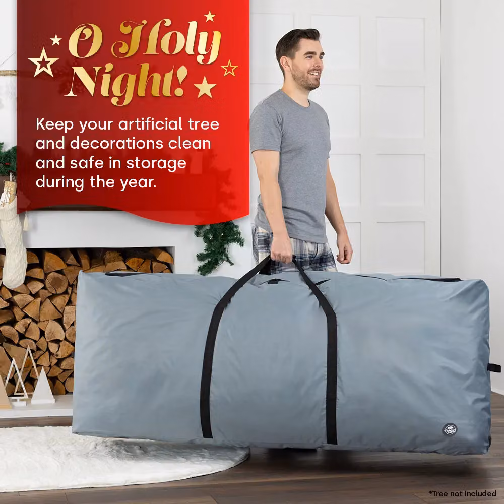 Christmas Village 9ft Premium Christmas Tree Storage Bag, Grey (H 165.0 x W 76.0 x D 34.0 cm) – 4