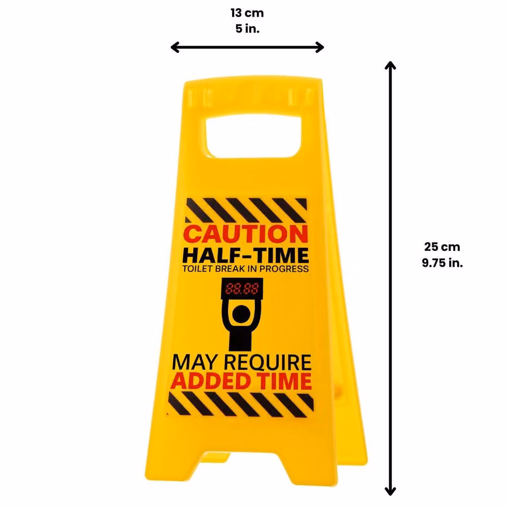 Boxer Gifts Novelty Halftime Toilet Break Warning Sign in Multicolour and Yellow – 4