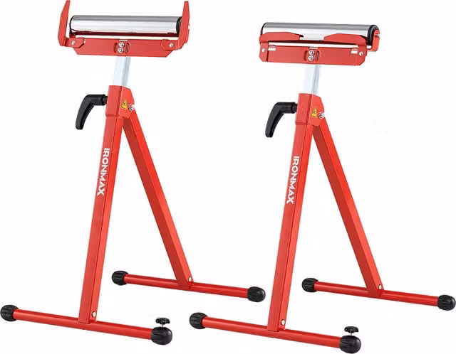 COSTWAY Set of 2 Folding Roller Stands, Red