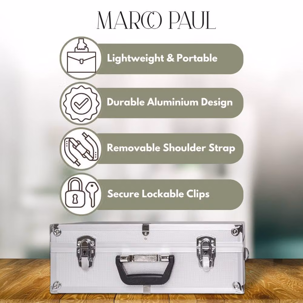 Marco Paul Aluminium Lockable Tool Storage Case in Silver, Width: 50 cm – 3