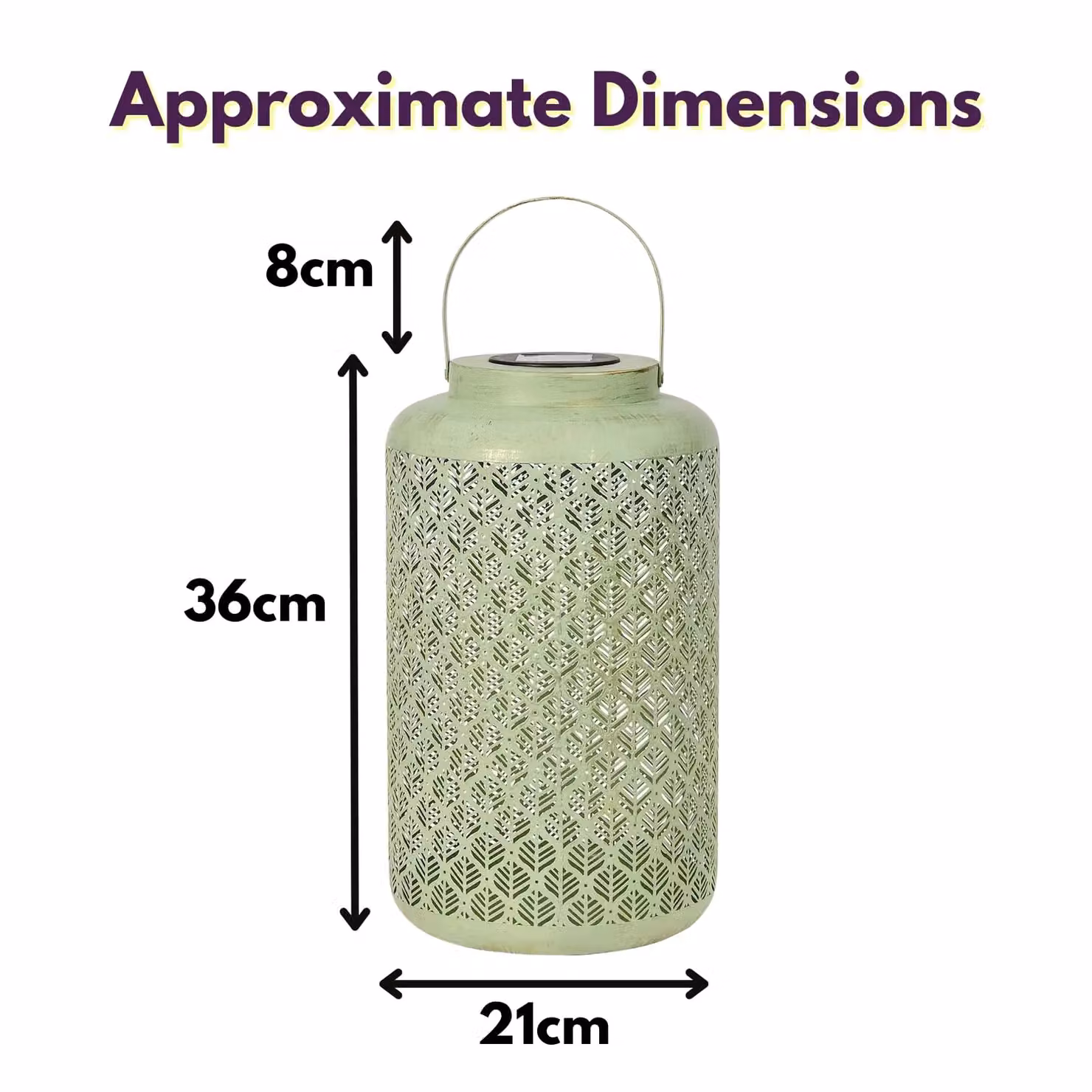Marco Paul Green and Beige Silhouette Effect Solar LED Garden Lantern, Height: 36 cm – 2
