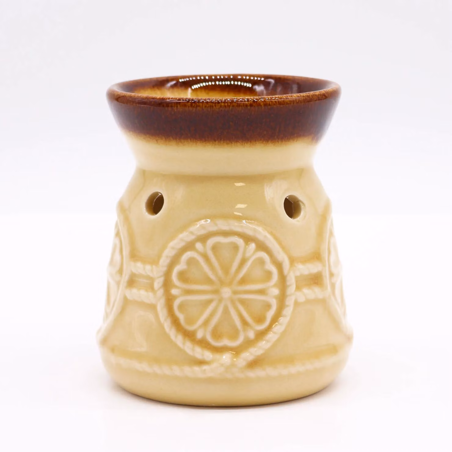 KDMD Classic Ceramic Tabletop Tealight Spa Burner in Beige – 2