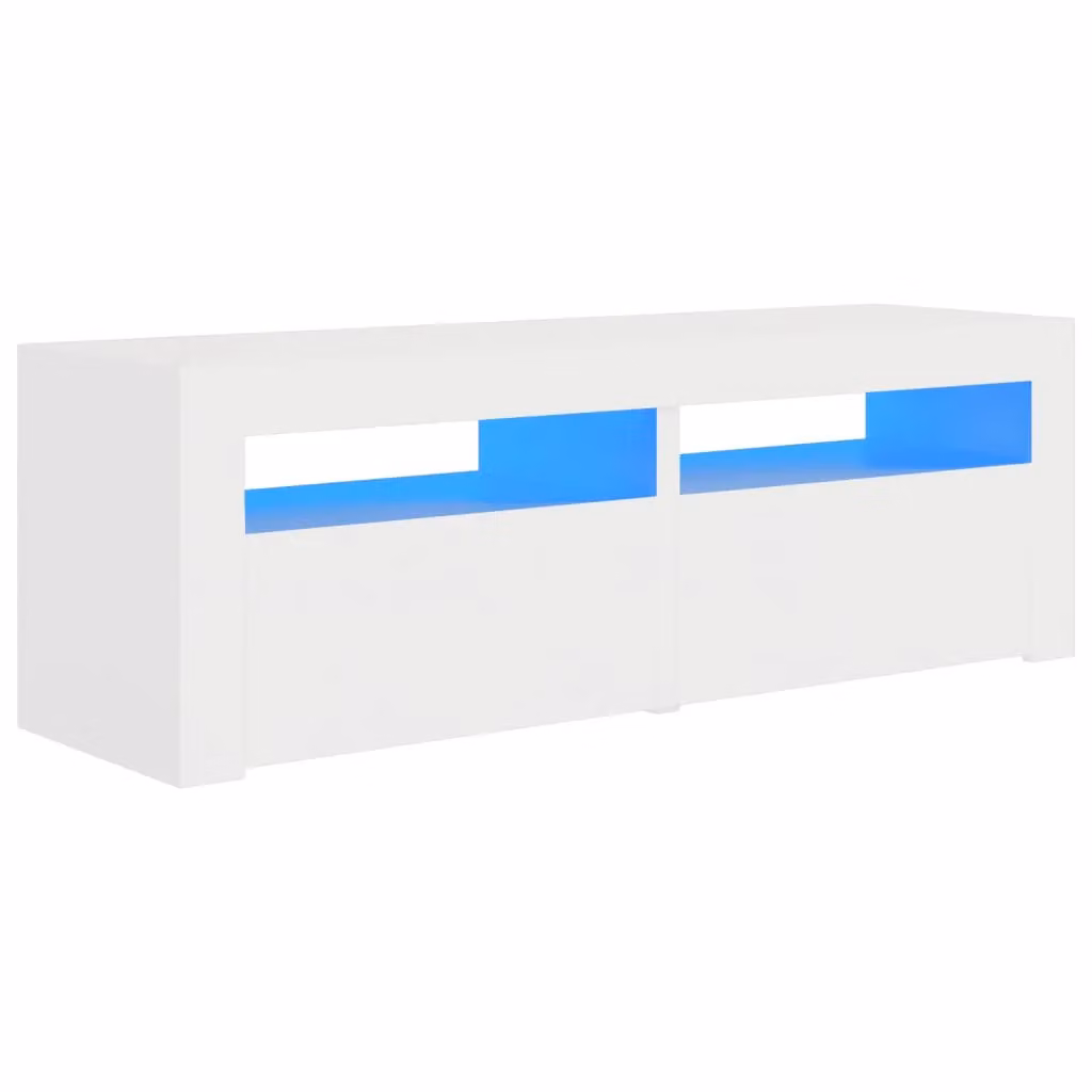 Berkfield Home Modern TV Cabinet with LED Lights in White, W/D/H: 120 x 35 x 40 cm – 2