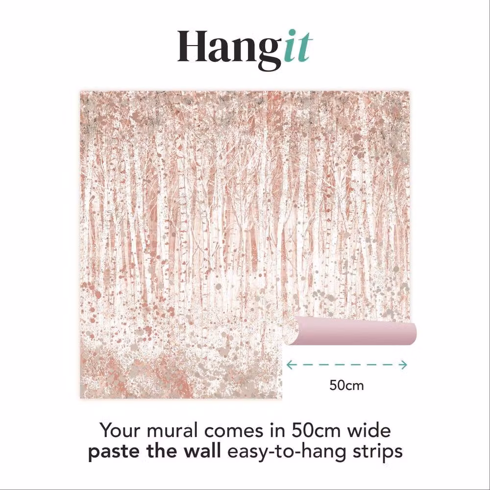 Superfresco Easy Painterly Woods Pink and Beige Abstract Minimalist Mural, W: 300 cm, H: 280 cm – 2