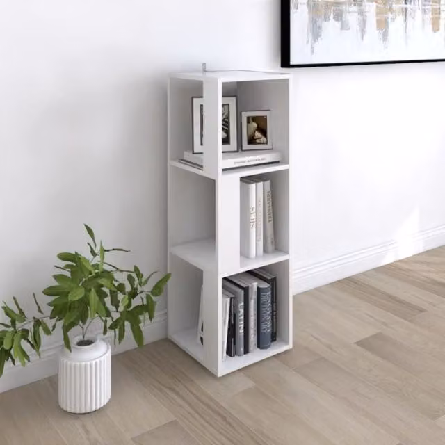 Berkfield Home Corner Cabinet in White, W/D/H: 33 x 33 x 100 cm