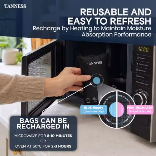 Tanness Reusable Car Dehumidifier Bag in Black, 400g – 4