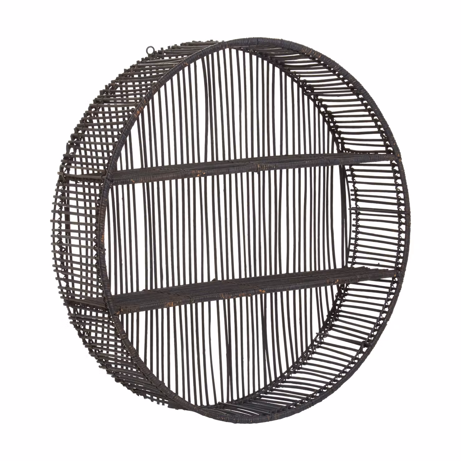 Orsina Batu Large Black Rattan Wall Shelf – 2