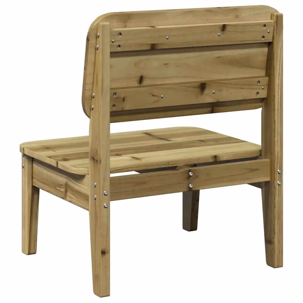 Berkfield Home Set of 2 Rustic Brown Impregnated Pine Garden Chairs, W: 60 cm, D: 52.5 cm, H: 72 cm – 3