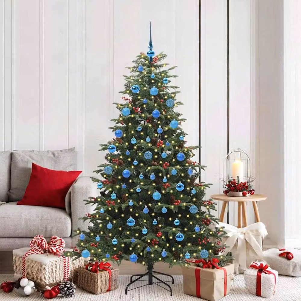 Berkfield Home Elegant Artificial Christmas Tree with 300 LEDs and Stand, Green, H 180 cm x W 120 cm x D 120 cm – 2