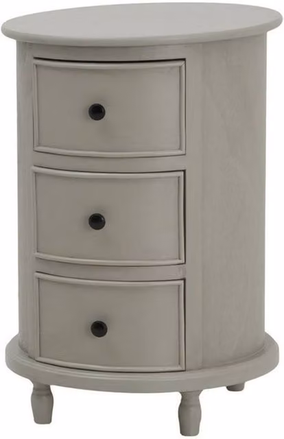 Lemon Pavilion Furniture and Decor The Camden Collection 3 Drawer Round Side Table in Grey W45 x D45 x H66 cm