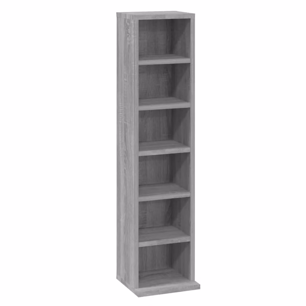 Berkfield Home CD Cabinet in Grey Sonoma, W/D/H: 21 x 20 x 88 cm – 2