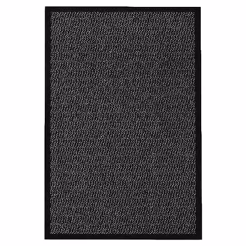 KAV Non-Slip Washable Black Door Mat, W: 60 cm, D: 180 cm – 1