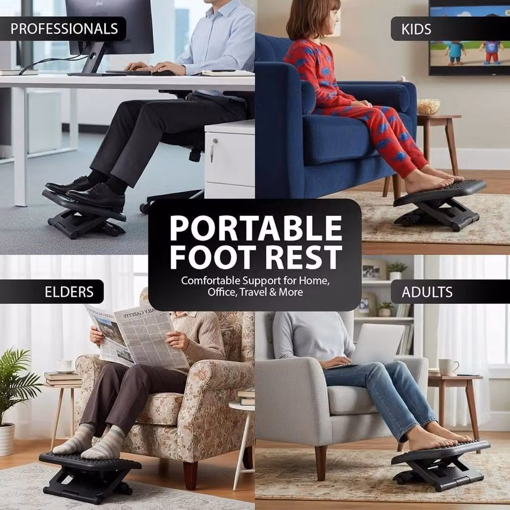 FLAVORA Platform Home Office Footstool Desk in Black – 5
