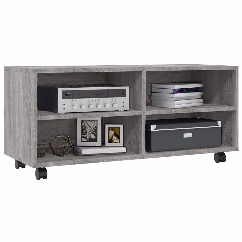 Berkfield Home Grey Sonoma TV Cabinet with Castors, W/D/H: 90 x 35 x 35 cm – 3