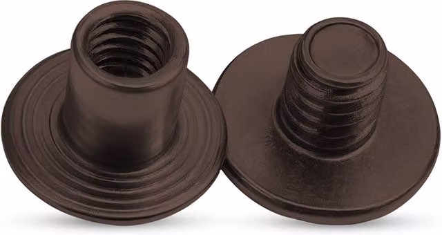 Neel Blue Black Blued Brass Chicago Screw Rivets, Countersunk Flat Head, 10 Pieces, 9 x 9 mm – 1