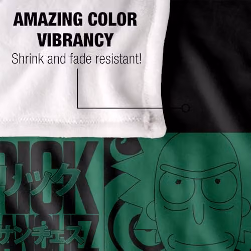 Warner Bros. Rick and Morty C137 Manga Super Soft Fleece Throw Blanket, Multicolour, W: 91.44 cm x D: 147 cm – 3