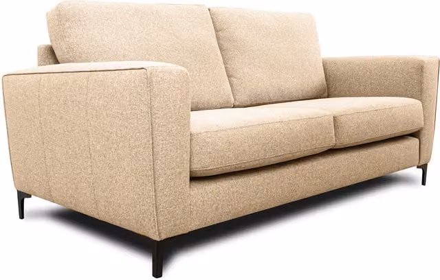 Modern Home Belmont 3 Seater Upholstered Sofa in Beige Fabric