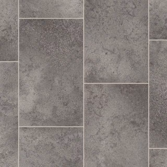 Vinyl Flooring UK Grey Stone Tile Effect 2.8mm Vinyl Flooring Sheet, W: 400 cm, L: 600 cm