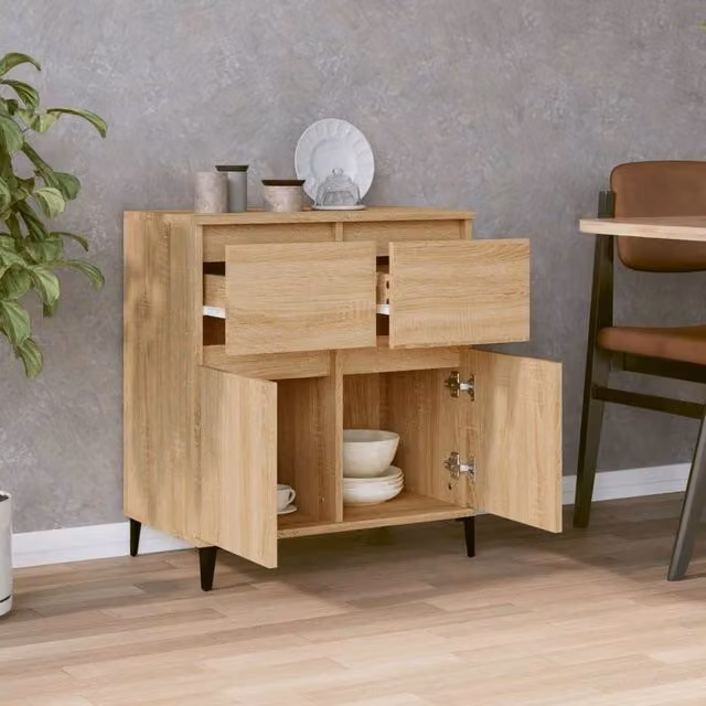 Berkfield Home Sonoma Oak Sideboard in Natural, W/D/H: 60 x 35 x 70 cm – 1