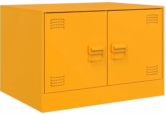 Berkfield Home Mustard Yellow Metal Coffee Table W/D/H: 67 x 50 x 44 cm