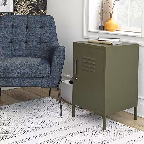 DHP Furniture Bradford Metal Locker End Table, Green, W/D/H: 40 x 38 x 69 cm – 9