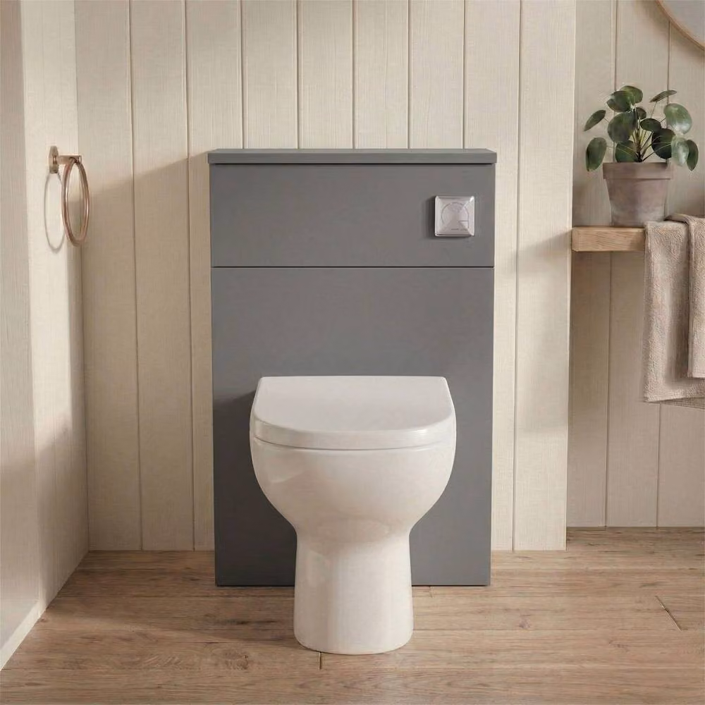 Balterley Contemporary Compact Freestanding WC Toilet Unit in Matt Grey, W: 50 cm, D: 50 cm, H: 81.8 cm – 3