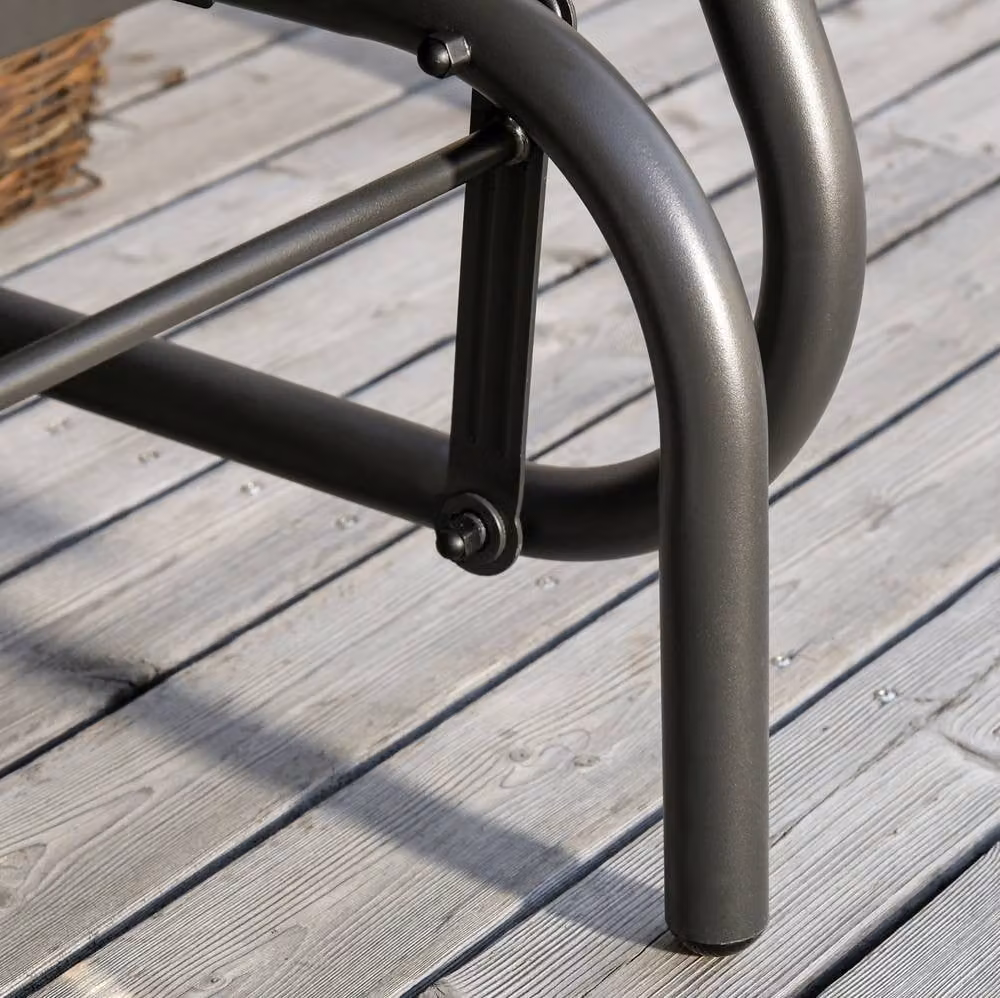 STILVORA Garden Glider Chair with Matt Black Metal Frame – 5