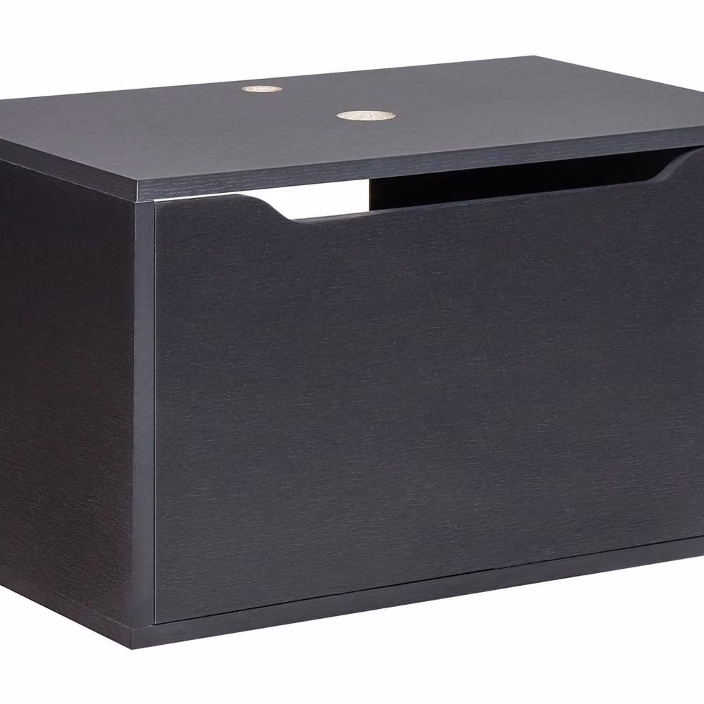 Wyld and Coco Black Wall-Mounted Washbasin Cabinet with Internal Shelves, W: 60 cm, D: 39 cm, H: 33 cm – 2