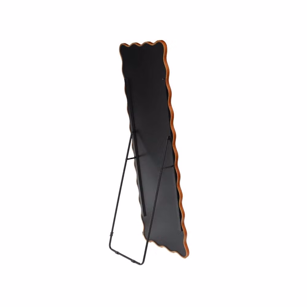 Sweek Modern Freestanding Floor Mirror with Rubberwood and Steel Base in Brown, H: 170 cm x W: 60 cm – 2