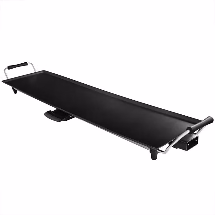 Costway Electric XXL Teppanyaki Tabletop Grill with Non-Stick Smooth Plate and Adjustable Thermostat, Black, W: 90 cm, D: 23 cm – 5