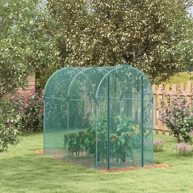 Outsunny Fruit Cage Plant Protection Tent with Large Door, Green, 2.8 m²